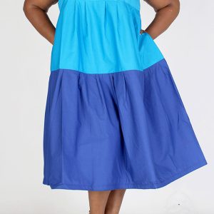 Three-Tone Midi Dress