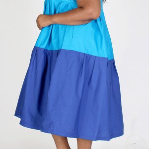 Three-Tone Midi Dress