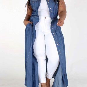 Sleeveless Denim Maxi Dress